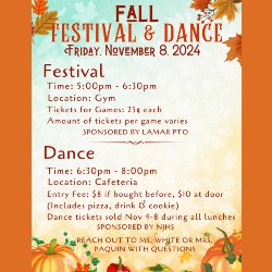 Lamar Middle School Fall Festival Flyer